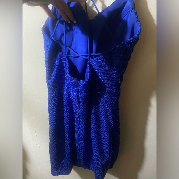 Short blue dress size 2 - Picture 2 of 4